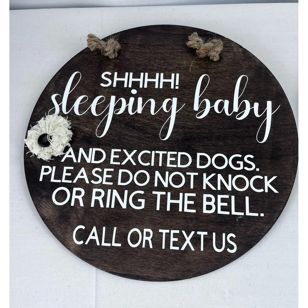 Shhh Baby Sleeping-Baby Sleeping Sign Front Door Decor Newborn New Baby Gift ...